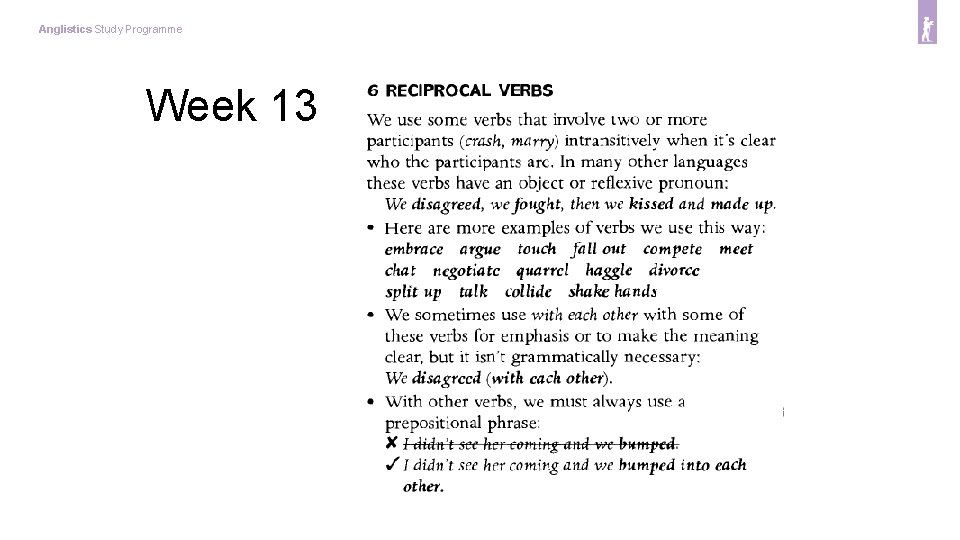 Anglistics Study Programme Week 13 