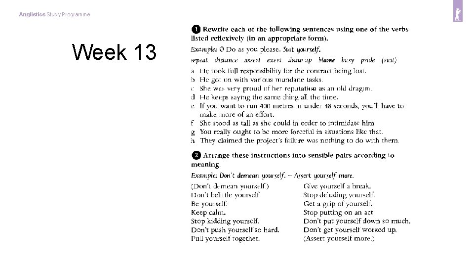 Anglistics Study Programme Week 13 