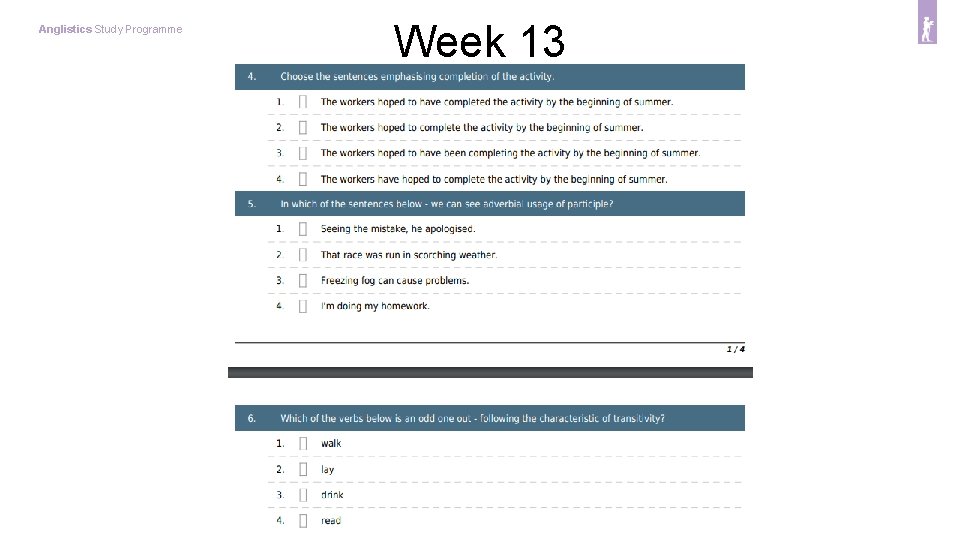 Anglistics Study Programme Week 13 