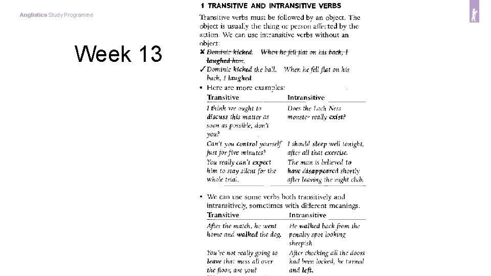 Anglistics Study Programme Week 13 