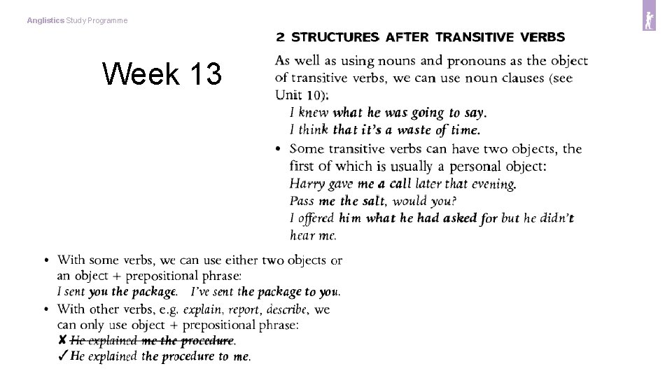 Anglistics Study Programme Week 13 