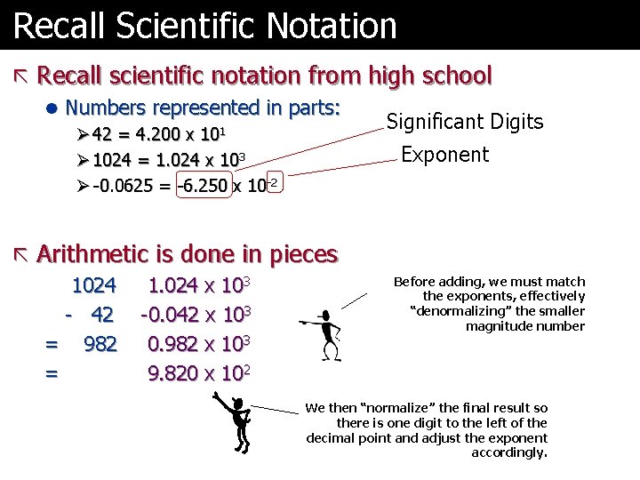 Recall Scientific Notation ã Recall scientific notation from high school l Numbers represented in