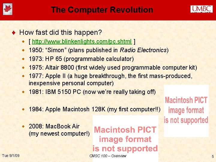 The Computer Revolution ¨ How fast did this happen? · · · [ http: