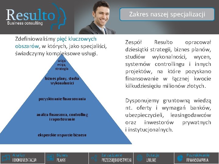 Zakres naszej specjalizacji Zdefiniowaliśmy pięć kluczowych obszarów, w których, jako specjaliści, świadczymy kompleksowe usługi.