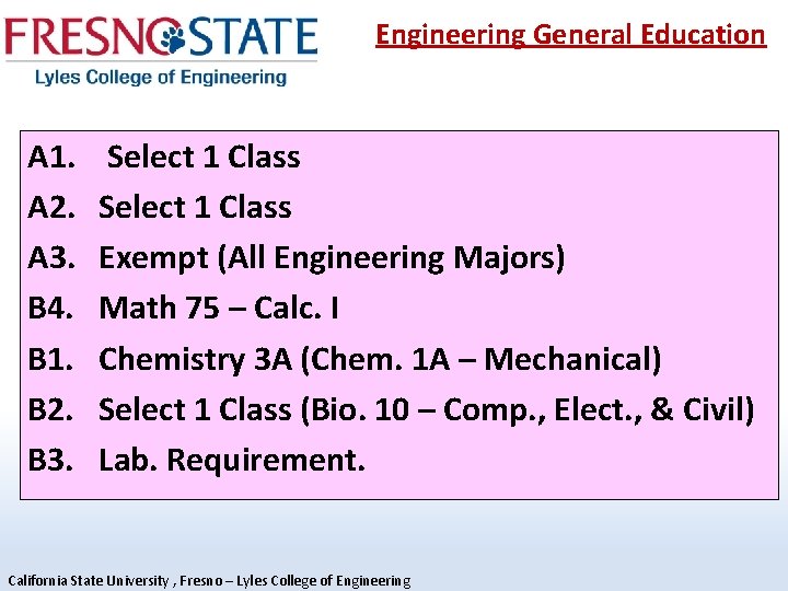 Engineering General Education A 1. A 2. A 3. B 4. B 1. B