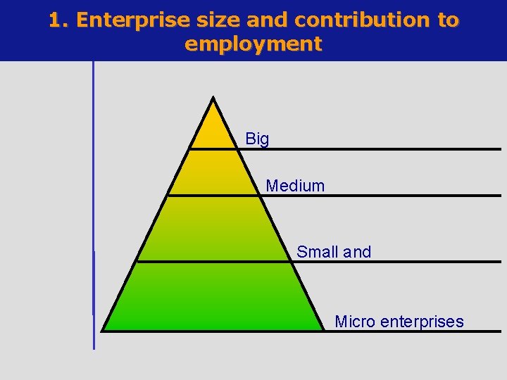 1. Enterprise size and contribution to employment Big Medium Small and Micro enterprises 