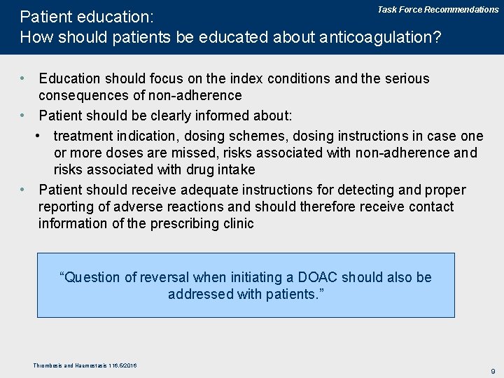 Managing reversal of direct oral anticoagulants in emergency