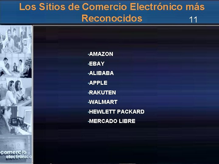 Los Sitios de Comercio Electrónico más Reconocidos 11 • AMAZON • EBAY • ALIBABA