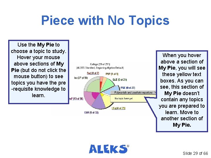 Piece with No Topics Use the My Pie to choose a topic to study. Piece with No Topics Use the My Pie to choose a topic to study.