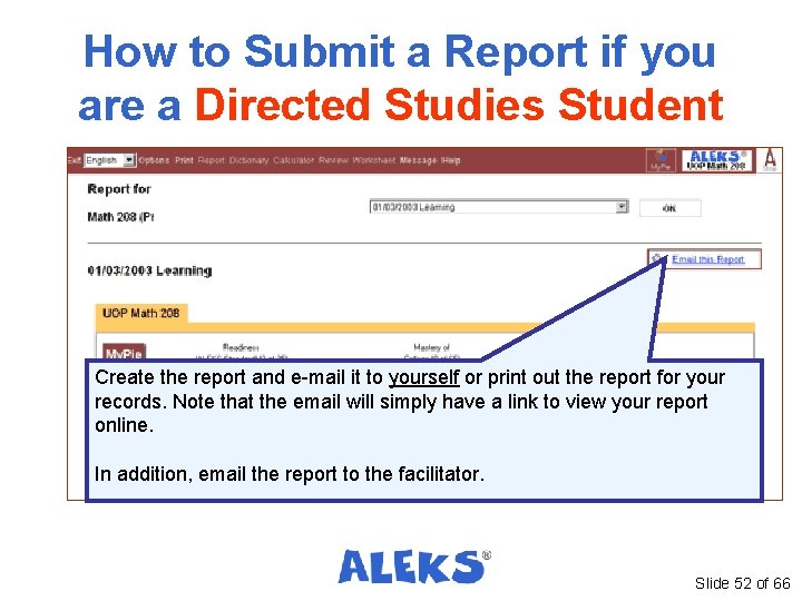 How to Submit a Report if you are a Directed Studies Student Create the How to Submit a Report if you are a Directed Studies Student Create the