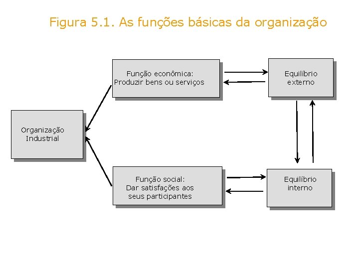 Figura 5. 1. As funções básicas da organização Função econômica: Produzir bens ou serviços
