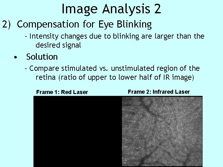 Image Analysis 2 2) Compensation for Eye Blinking - Intensity changes due to blinking Image Analysis 2 2) Compensation for Eye Blinking - Intensity changes due to blinking