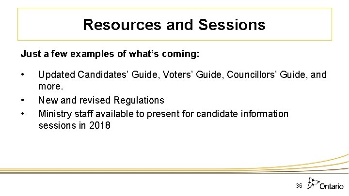 Resources and Sessions Just a few examples of what’s coming: • • • Updated