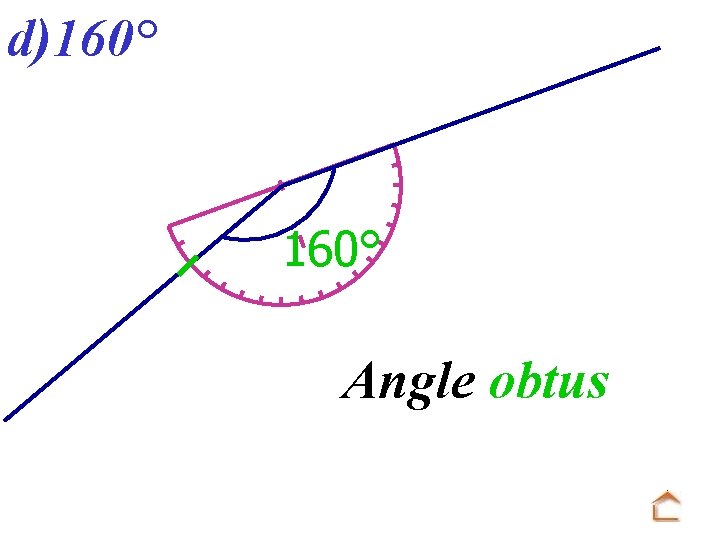 d)160° Angle obtus 