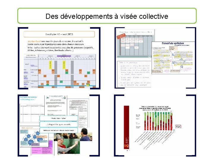 Des développements à visée collective 