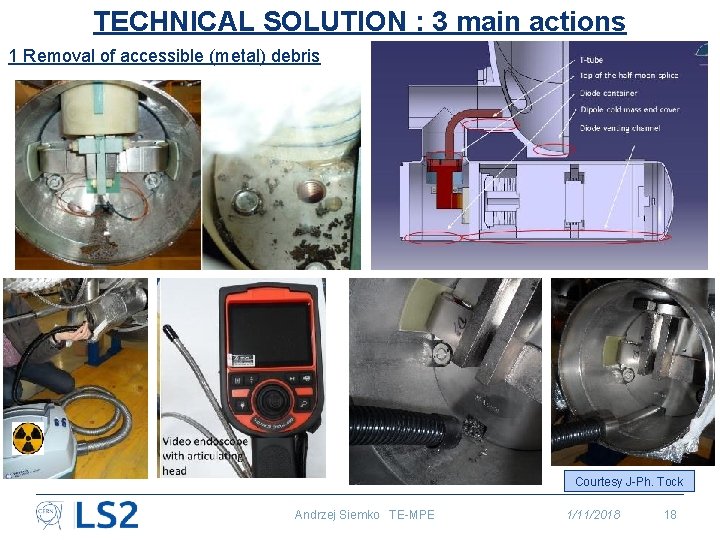 TECHNICAL SOLUTION : 3 main actions 1 Removal of accessible (metal) debris Courtesy J-Ph.