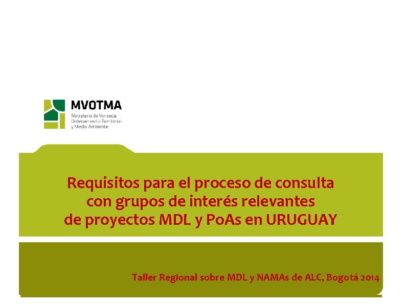 Requisitos para el proceso de consulta con grupos de interés relevantes de proyectos MDL