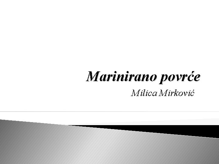 Marinirano povrće Milica Mirković 