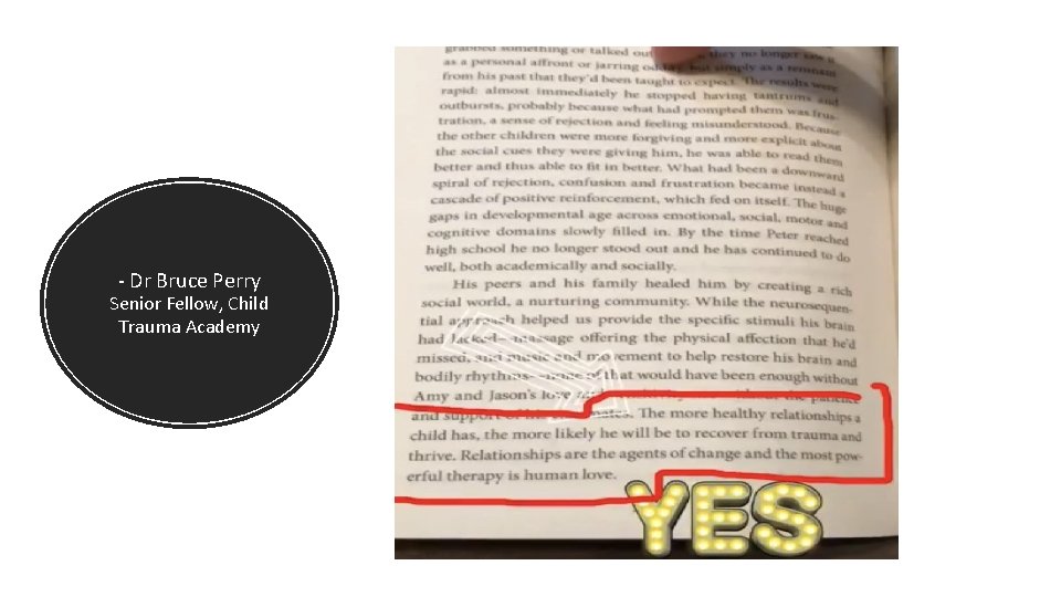 - Dr Bruce Perry Senior Fellow, Child Trauma Academy 