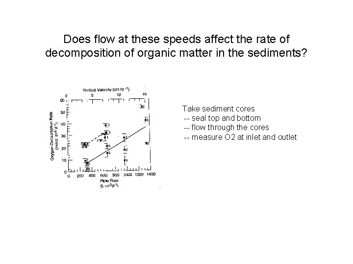 Does flow at these speeds affect the rate of decomposition of organic matter in
