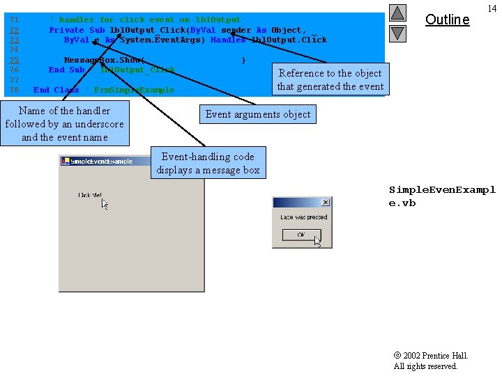 71 72 73 74 75 76 77 78 ' handler for click event on