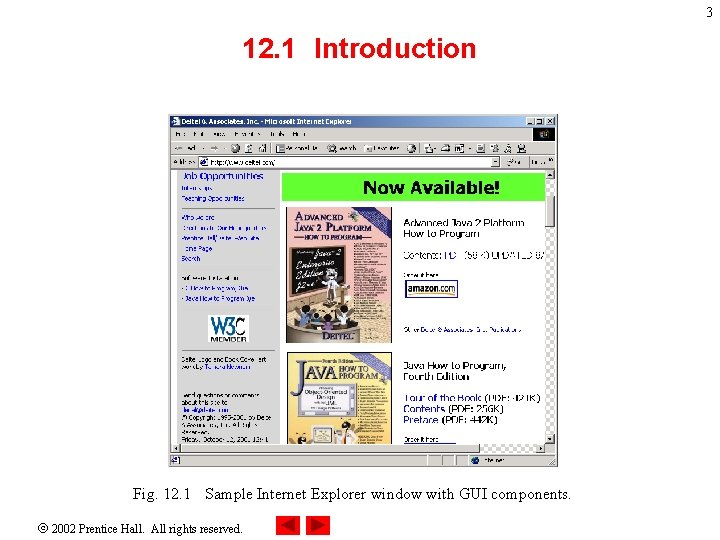 3 12. 1 Introduction Fig. 12. 1 Sample Internet Explorer window with GUI components.