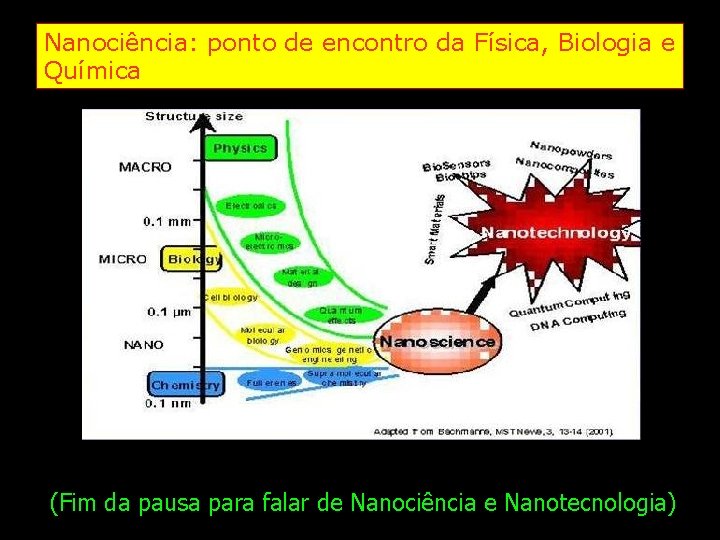 Nanociência: ponto de encontro da Física, Biologia e Química (Fim da pausa para falar