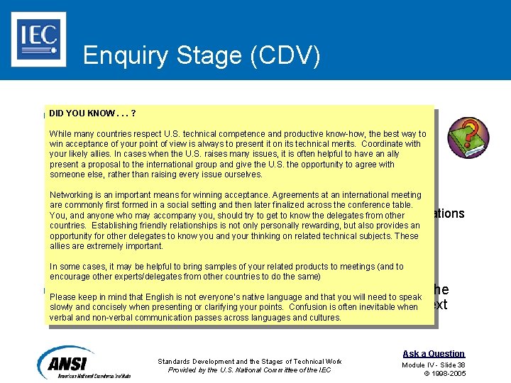 Enquiry Stage (CDV) YOU KNOW. . ? n. DIDTypes of. Votes We approve the