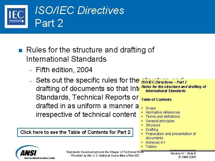 ISO/IEC Directives Part 2 n Rules for the structure and drafting of International Standards