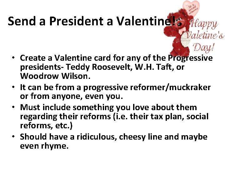 Send a President a Valentine! • Create a Valentine card for any of the