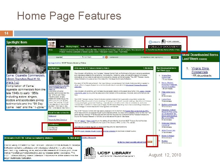 Home Page Features 14 August 12, 2010 