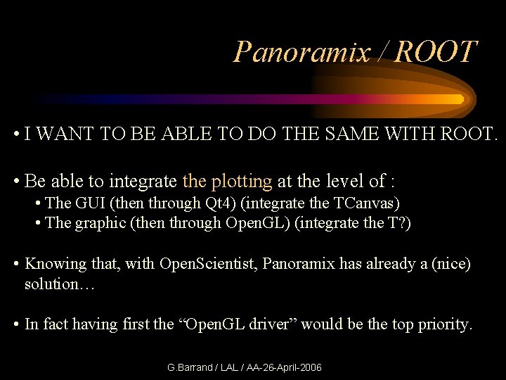 Panoramix / ROOT • I WANT TO BE ABLE TO DO THE SAME WITH