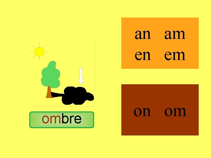 ombre an am en em on om 