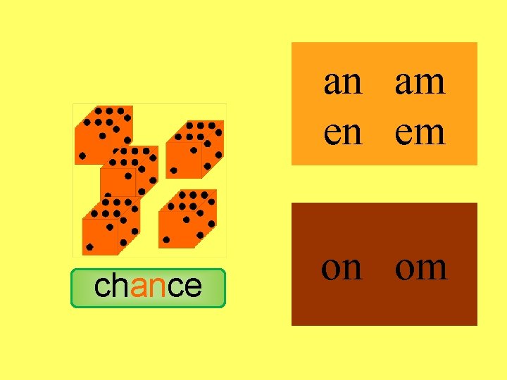 chance an am en em on om 