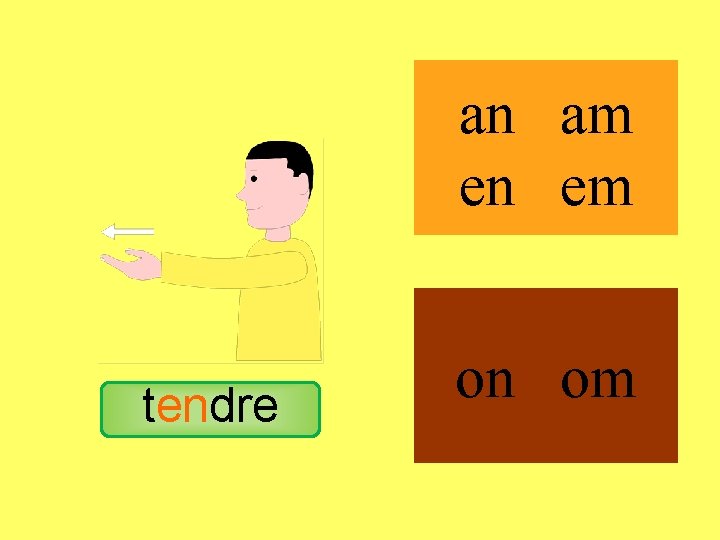 tendre an am en em on om 