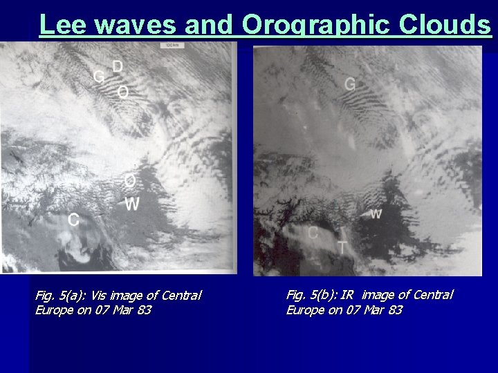 Lee waves and Orographic Clouds Fig. 5(a): Vis image of Central Europe on 07