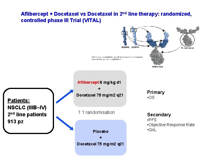 Aflibercept + Docetaxel vs Docetaxel in 2 nd line therapy: randomized, controlled phase III