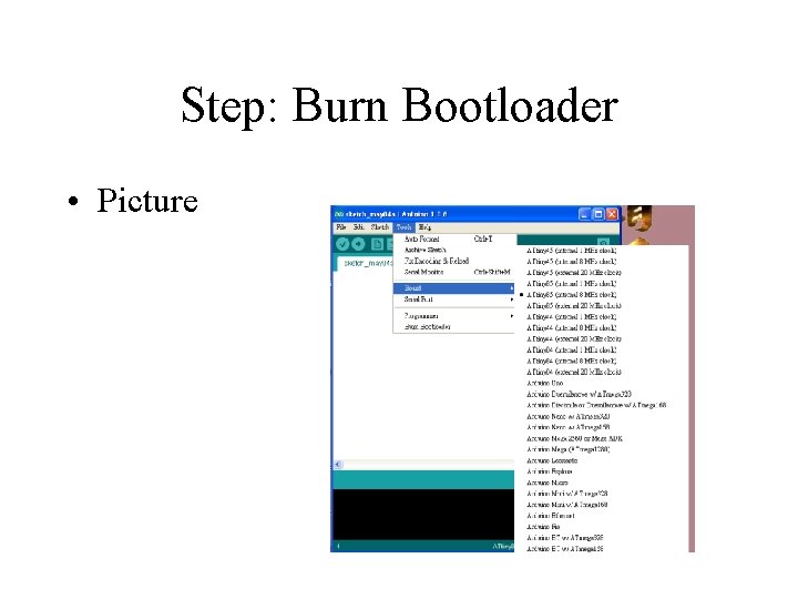 Step: Burn Bootloader • Picture 