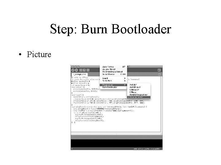Step: Burn Bootloader • Picture 