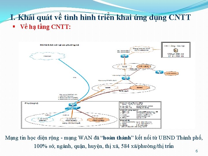 I. Khái quát về tình hình triển khai ứng dụng CNTT § Về hạ