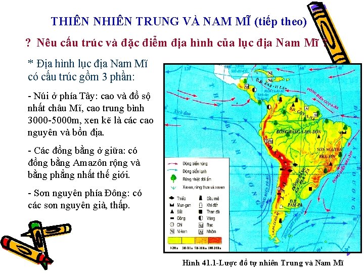THIÊN NHIÊN TRUNG VÀ NAM MĨ (tiếp theo) ? Nêu cấu trúc và đặc