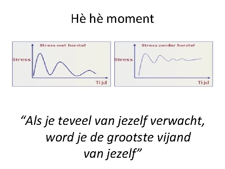 Hè hè moment “Als je teveel van jezelf verwacht, word je de grootste vijand