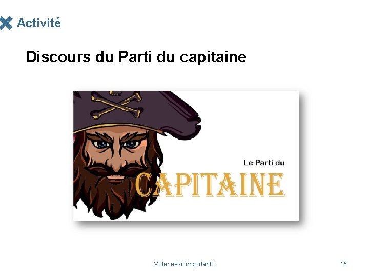 Activité Discours du Parti du capitaine Voter est-il important? 15 