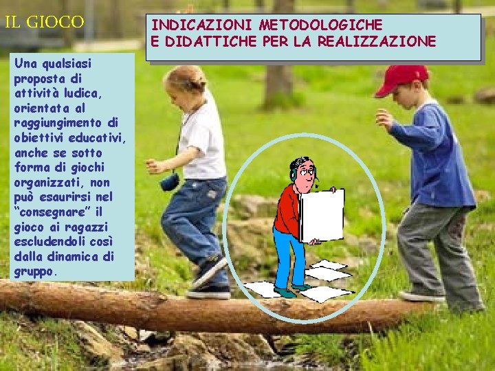 IL GIOCO Una qualsiasi proposta di attività ludica, orientata al raggiungimento di obiettivi educativi,