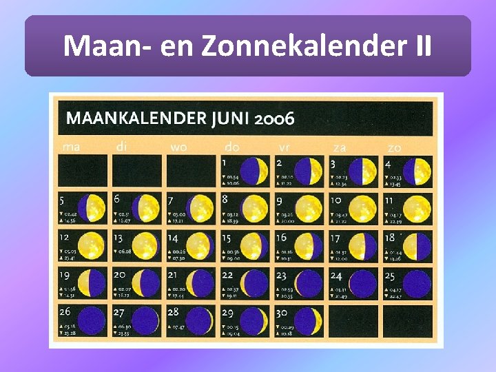 Maan- en Zonnekalender II 