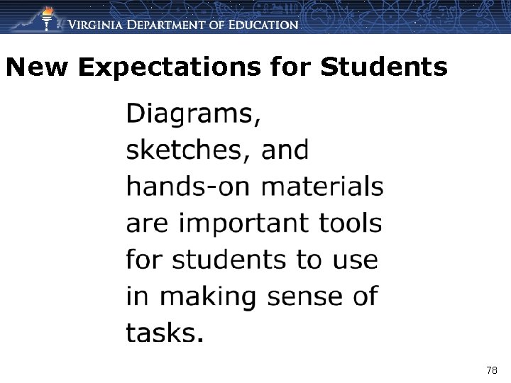New Expectations for Students 78 