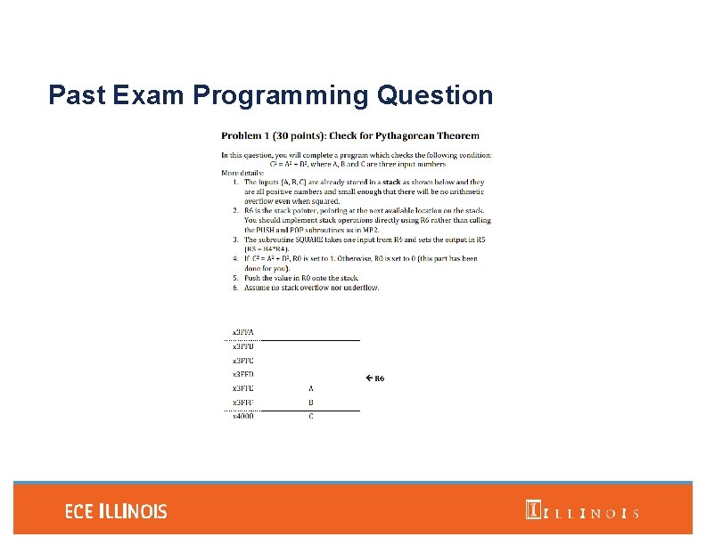 Past Exam Programming Question 