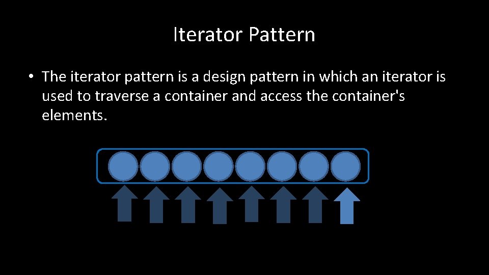 Iterator Pattern • The iterator pattern is a design pattern in which an iterator