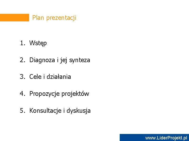 Plan prezentacji 1. Wstęp 2. Diagnoza i jej synteza 3. Cele i działania 4.