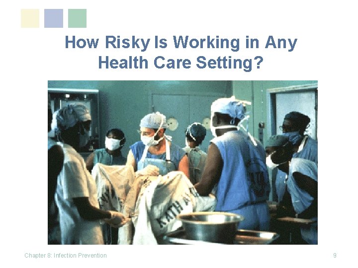 How Risky Is Working in Any Health Care Setting? Chapter 8: Infection Prevention 9